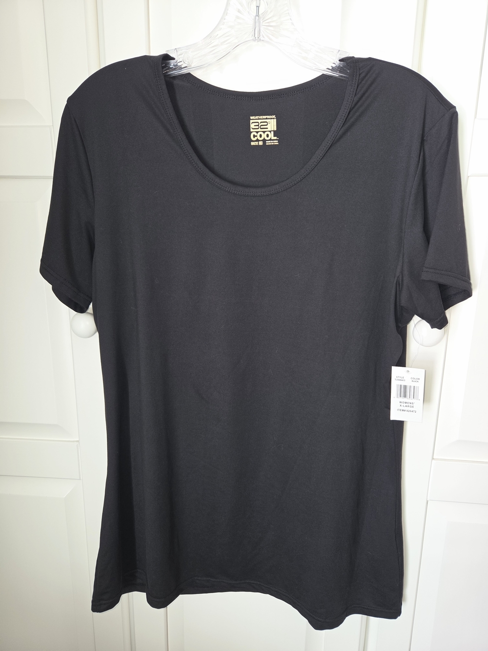 Weatherproof Black Short-Sleeve Scoop Neck Tee